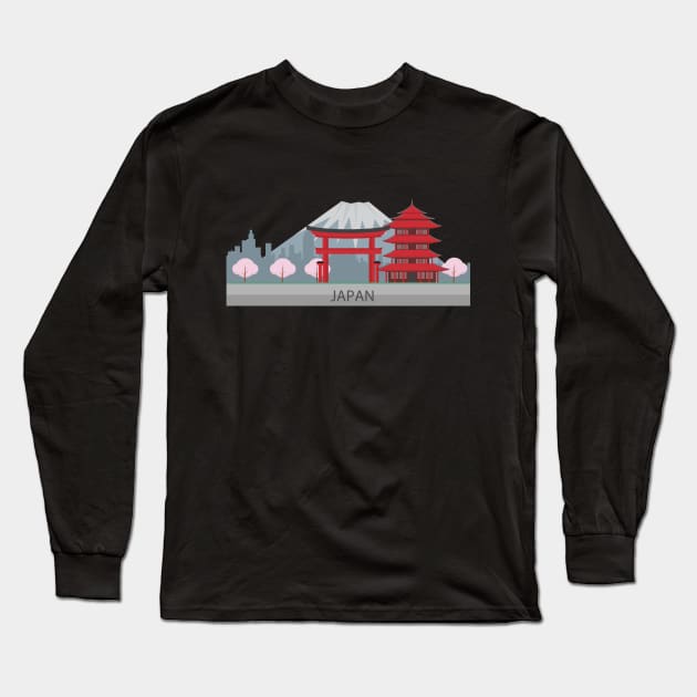 Japan Long Sleeve T-Shirt by TomCage